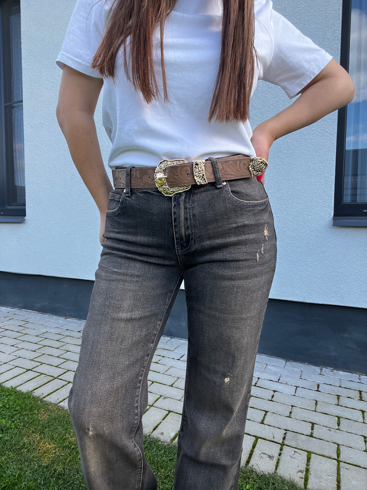 Premium džinsai Brown