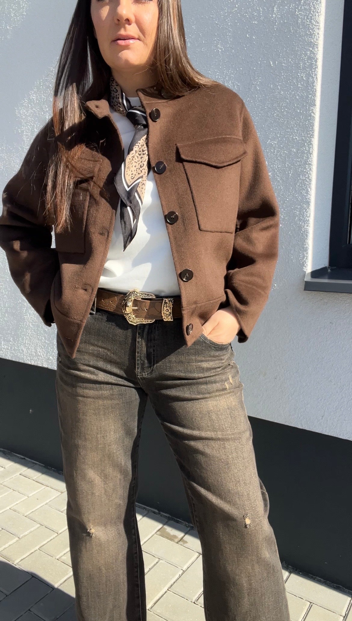 Premium džinsai Brown