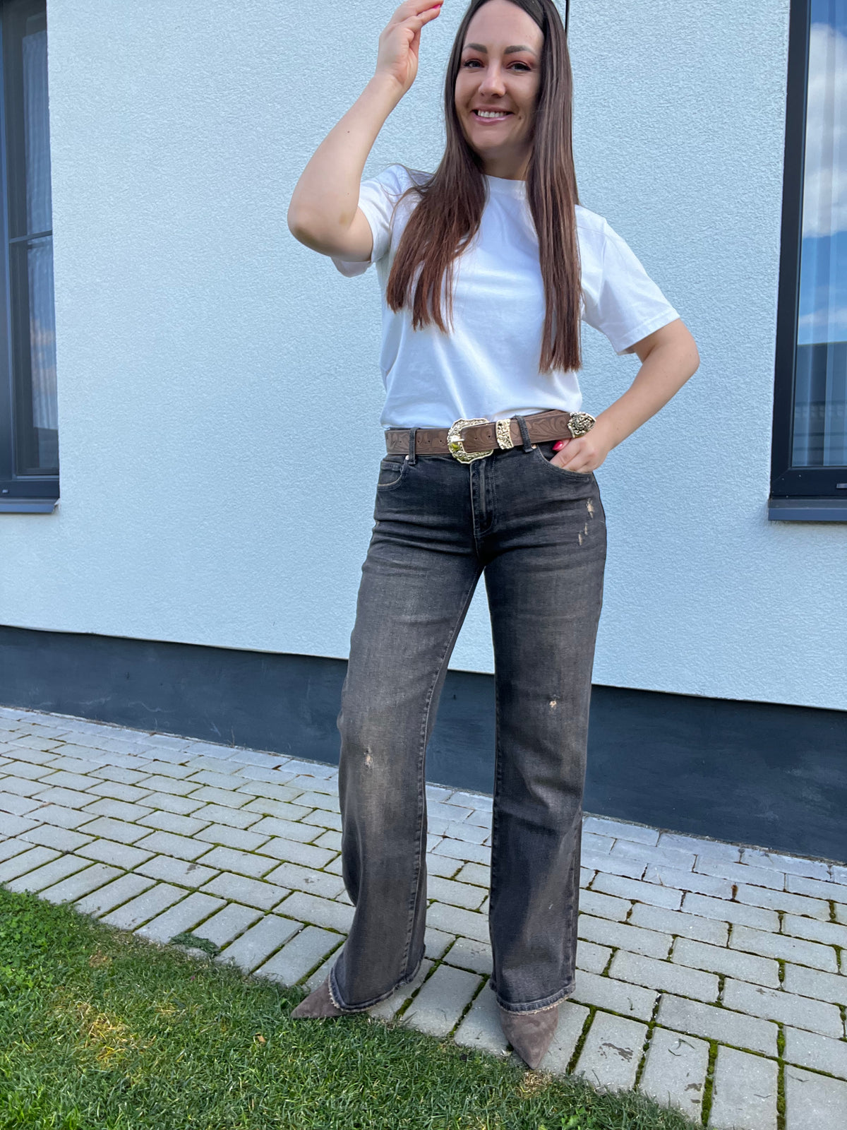 Premium džinsai Brown