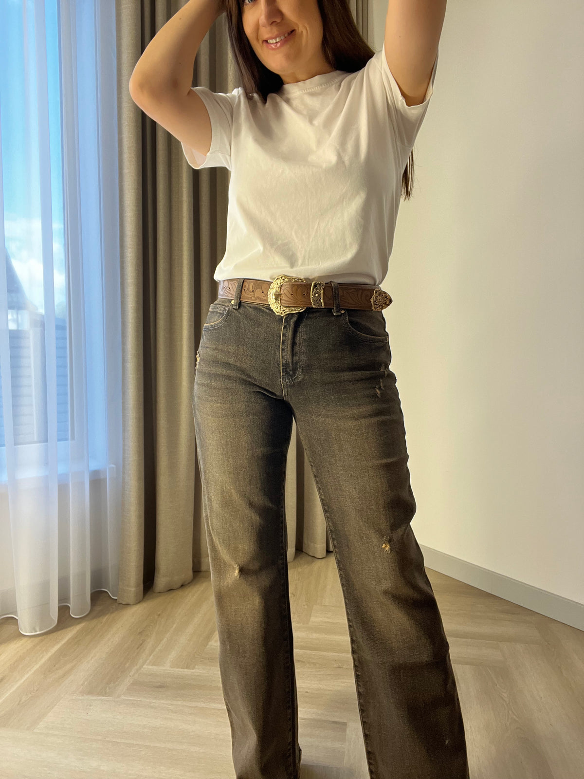 Premium džinsai Brown