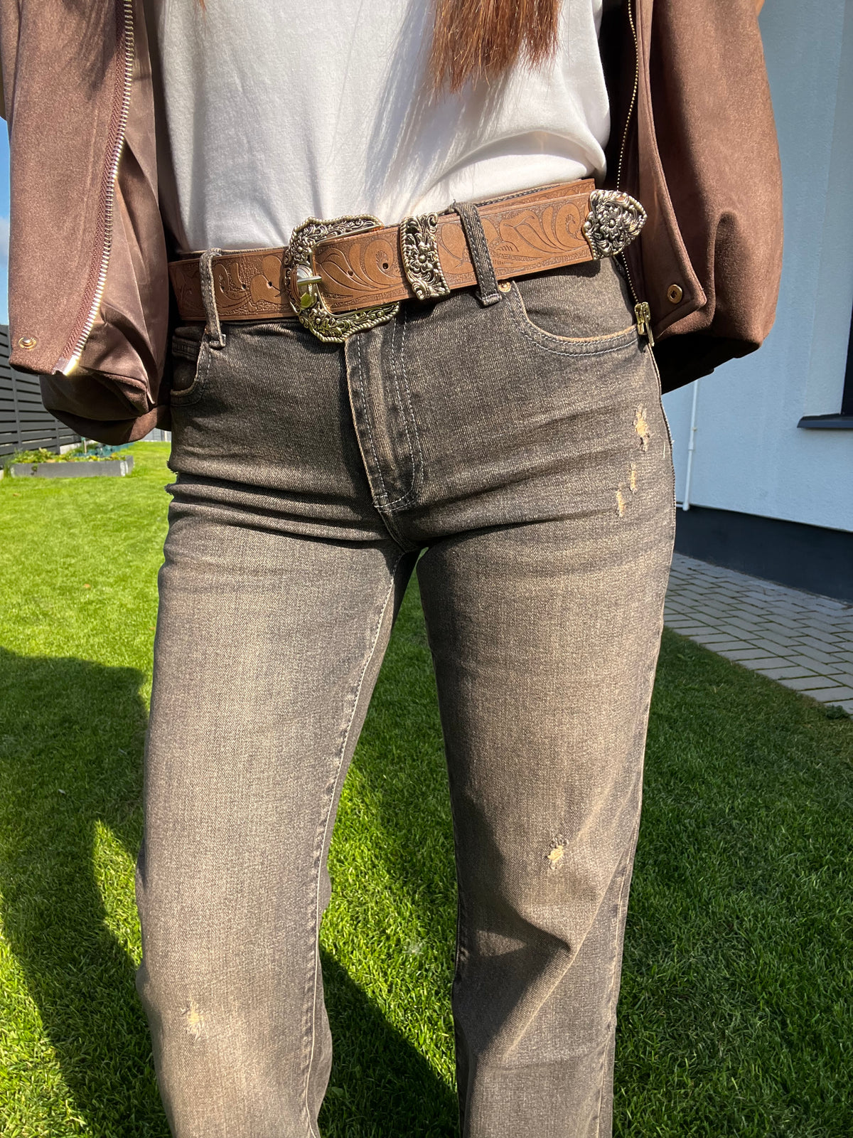 Premium džinsai Brown