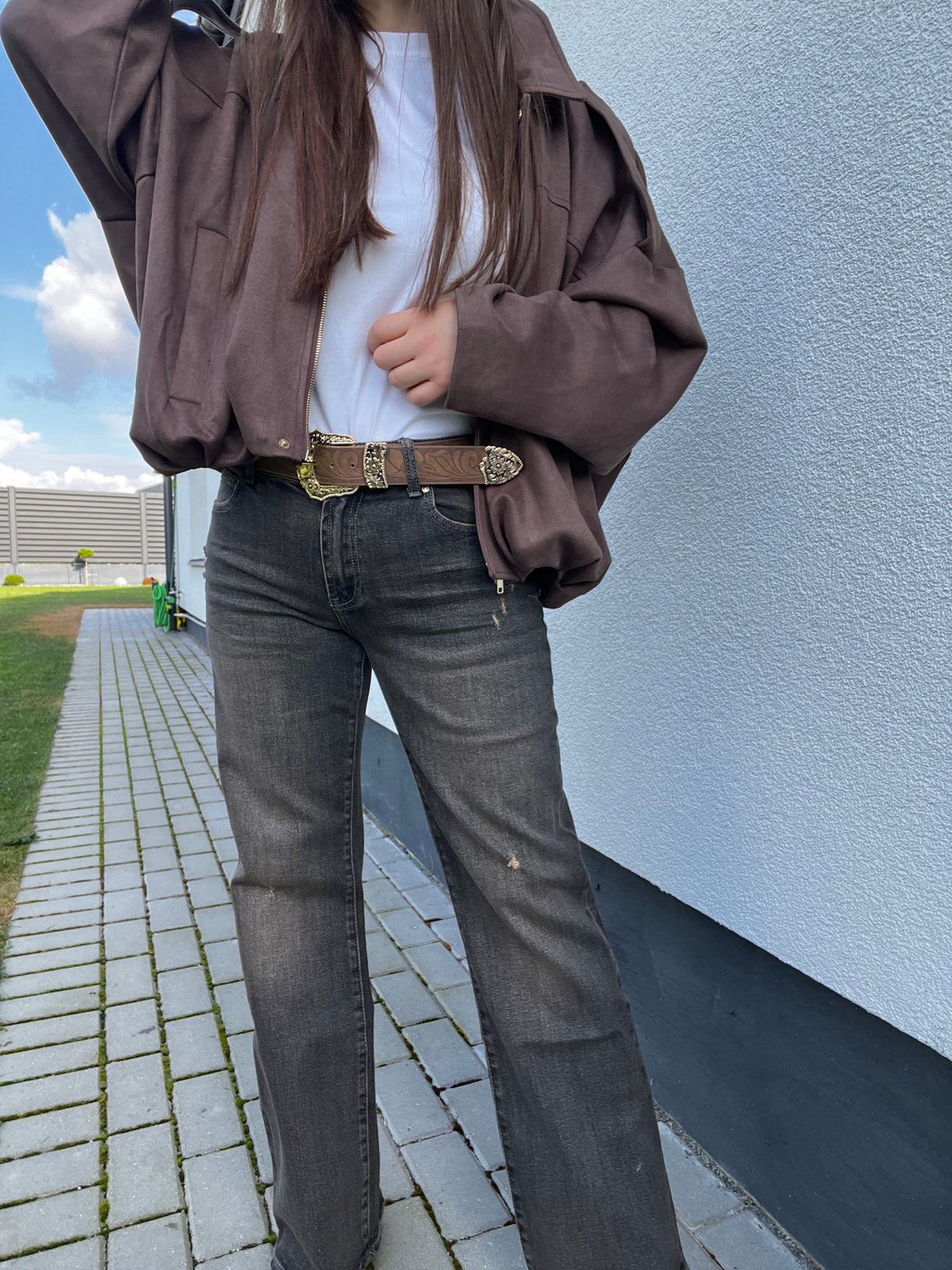 Premium džinsai Brown