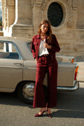 Burgundy kelnės